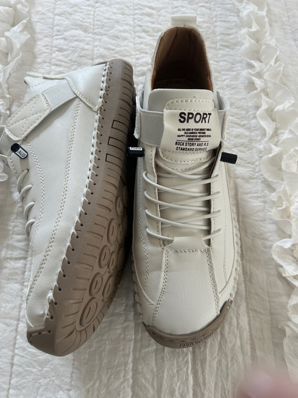Sporto Cream and Tan Men’s Casual Sneakers